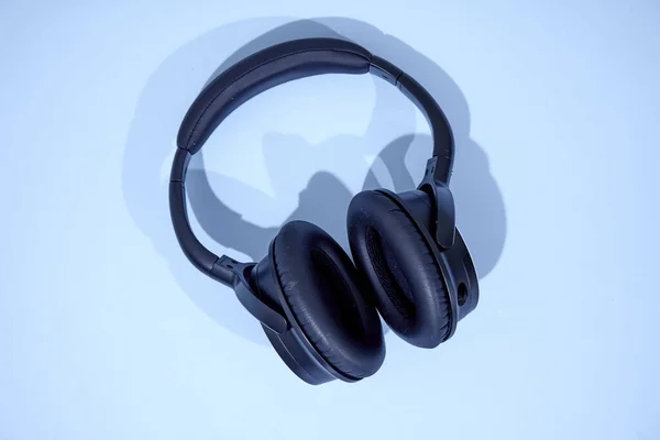 Studio Photo Black Headphones — Stock Photo, Image