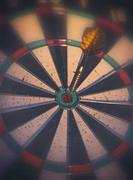 dart in the center bulls eye circle