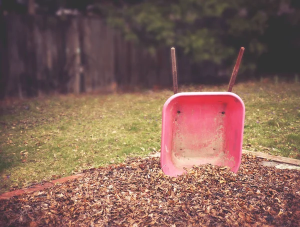 Bir yığın yaprak eski el arabası — Stok fotoğraf