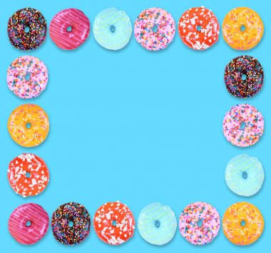doughnuts on an isolated white background studio shot overhead with shadows clipart