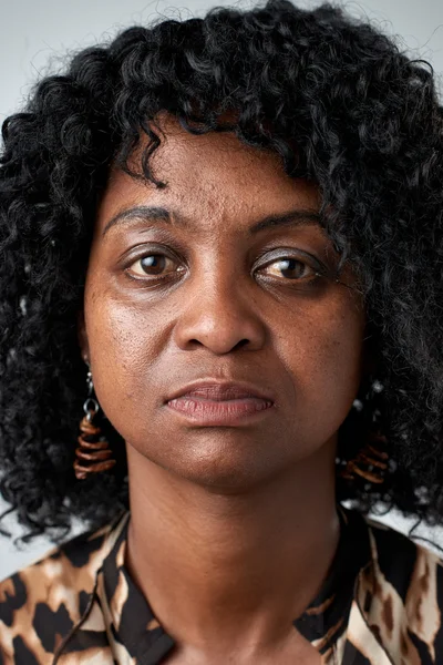 Nero africano donna faccia — Foto Stock