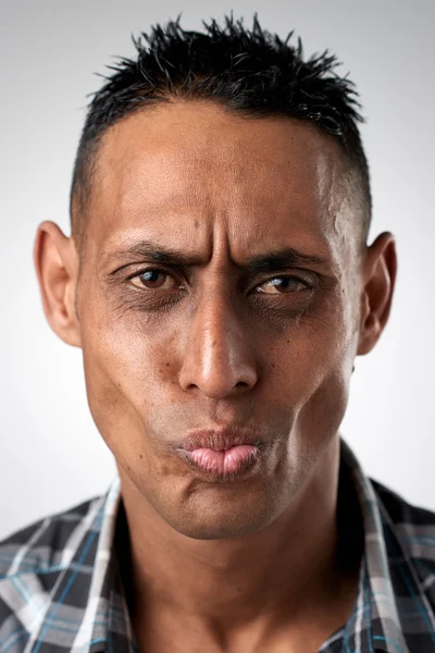 Man with silly funny face — Stock Photo, Image