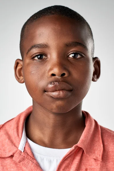 African boy with no expression — Stock Photo, Image