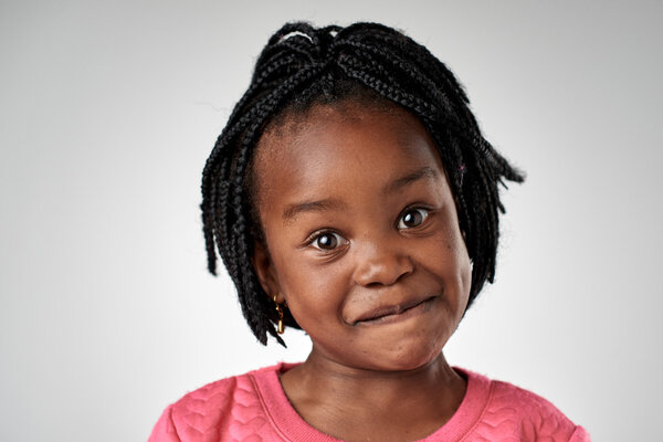 Young black African girl portrait, studio shot
