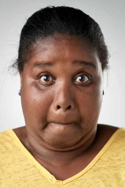 Funny black African woman face — Stock Photo, Image