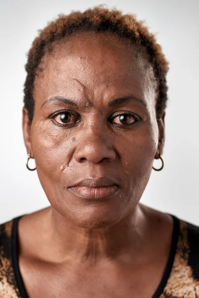 Real serious african woman — Stock Photo, Image