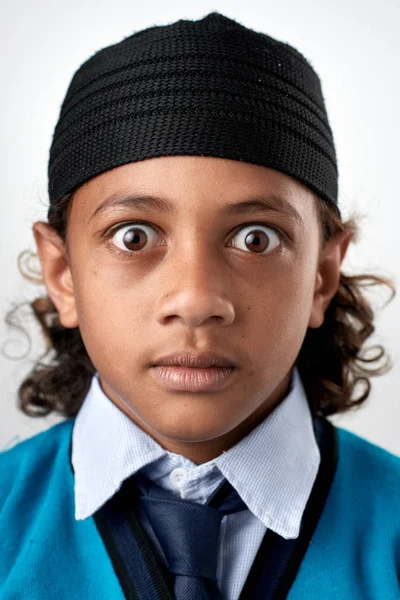 Verkliga muslimsk pojke ansikte — Stockfoto