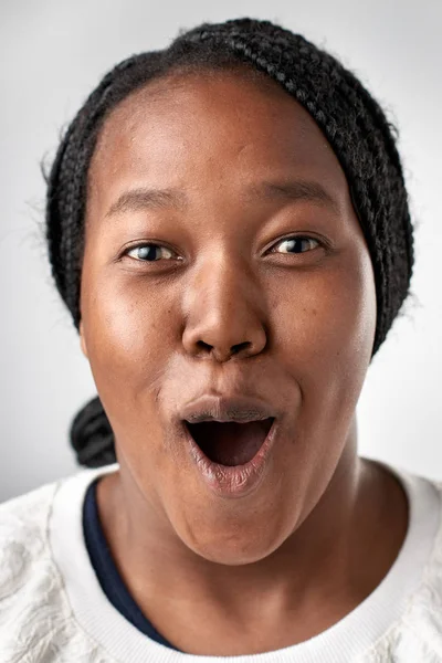 Funny black African woman face — Stock Photo, Image