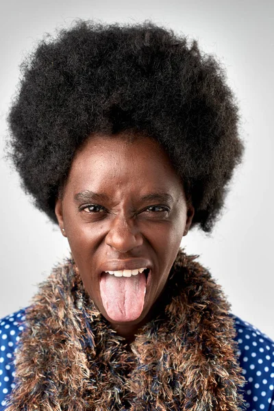 Funny black African woman face — Stock Photo, Image