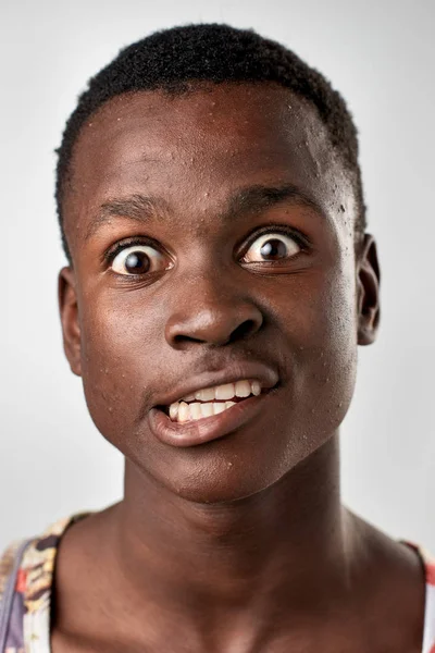 African man making silly expression — Stock Photo, Image