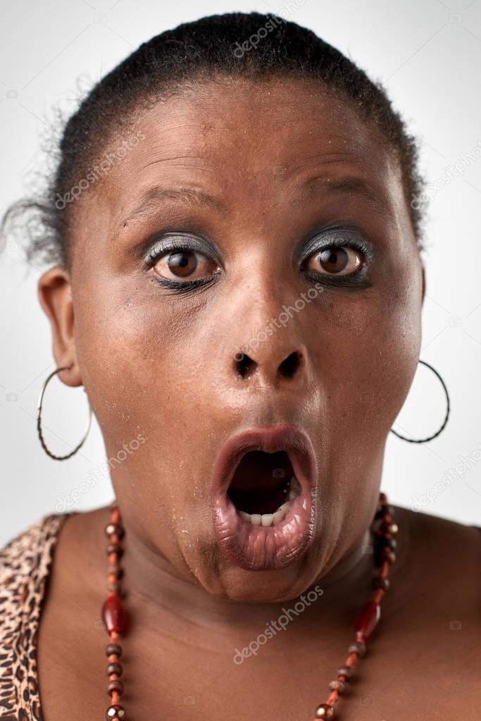 funny black African woman face