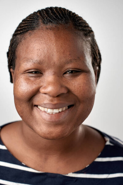 happy adult African woman 