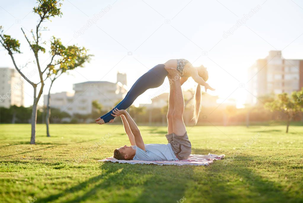 couple doing yoga