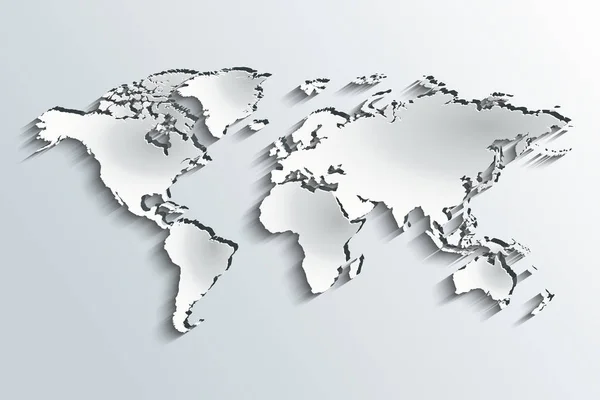 World map in peeling paper — Stock Vector