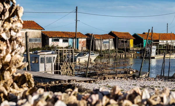 法国著名的牡蛎养殖港La Tremblade — 图库照片