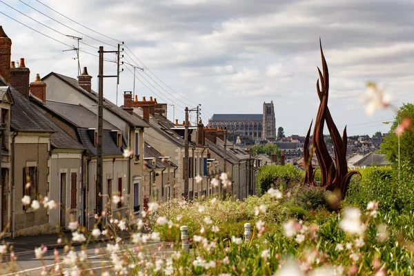 Rua Na cidade de Bourges e da catedral, França — Fotografia de Stock