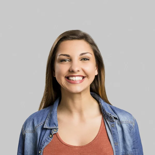 Mujer feliz sonriendo — Foto de Stock