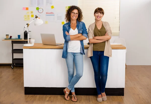 Twee vrouwelijke ondernemers samen te werken — Stockfoto