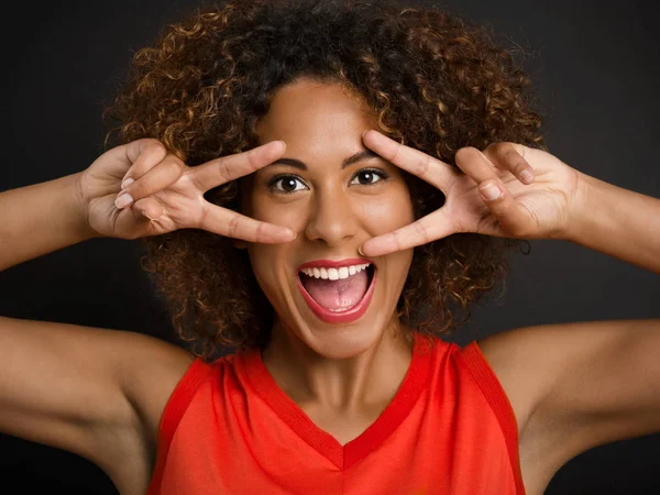 Woman with happy face — Stock Photo, Image