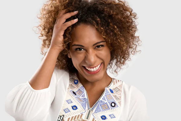 African American woman laughing — Stock Photo, Image