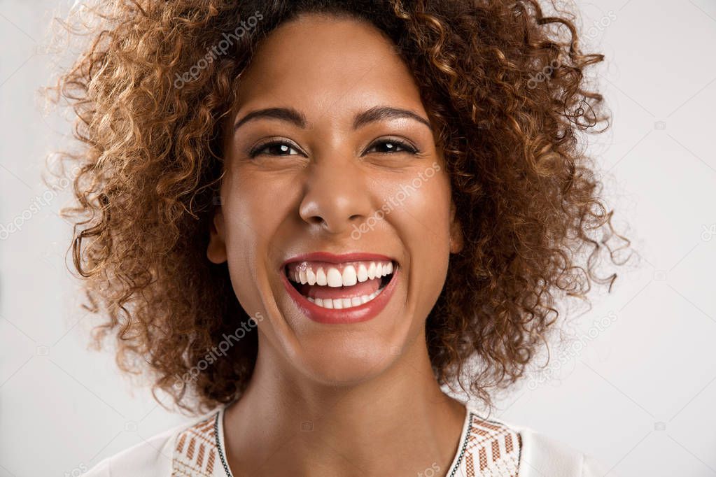 African American woman laughing