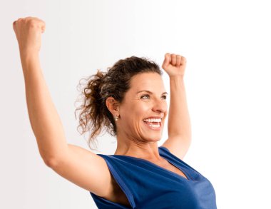 Mutlu kadın zafer ifade