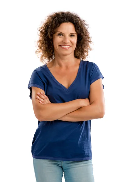 Retrato de uma mulher madura feliz — Fotografia de Stock