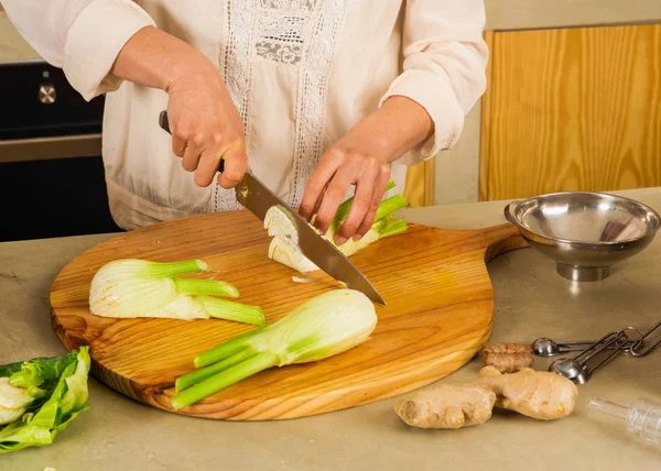 Preparing fermented preserved vegetables — Stock Photo, Image