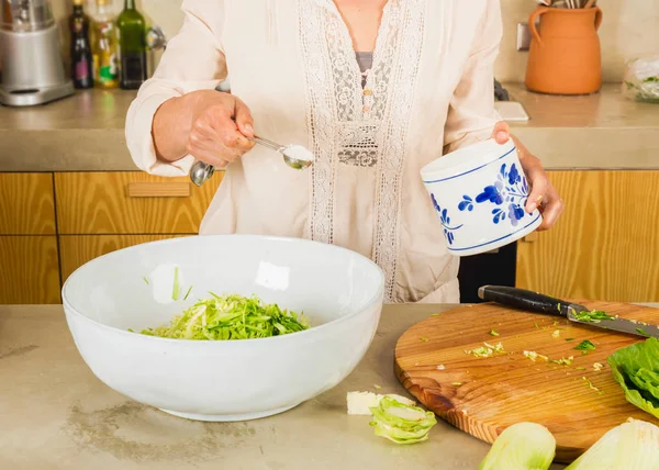 Preparing fermented preserved vegetables — Stock Image Preparing fermented preserved vegetables Stock Image