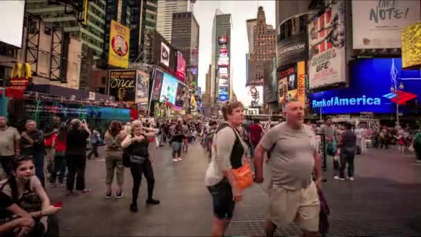 Tidsfördröjning för av Time Square — Stockvideo