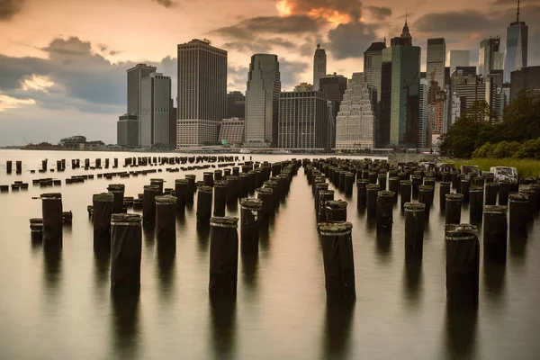 Városképet Gazdagító Épületnek Szánták New York City Mólón Brooklyn — Stock Fotó