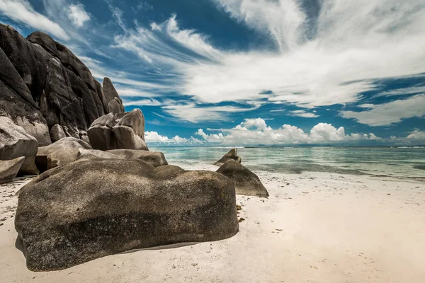 Vacker Strand Anse Source Argent Praslin Seychellerna — Stockfoto