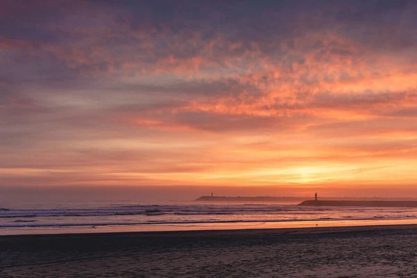 Bella Vista Sul Paesaggio Una Spiaggia Tramonto — Foto Stock