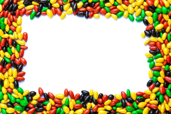 Brillante esmaltado multicolor semillas de girasol marco maqueta — Foto de Stock