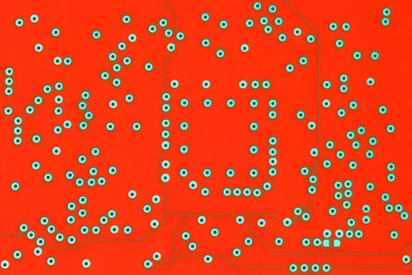 Een achterkant van weelderige lava kleur curcuit board platte achtergrond zonder componenten — Stockfoto