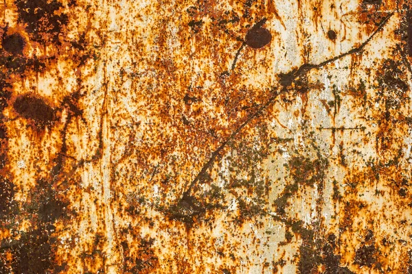 Fondo y textura de la superficie de chapa sólida plana oxidada con restos de pintura blanca — Foto de Stock