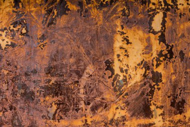 Paslanmış düz katlı metal yüzey arkaplanı ve beyaz boya artıklarıyla dokuma