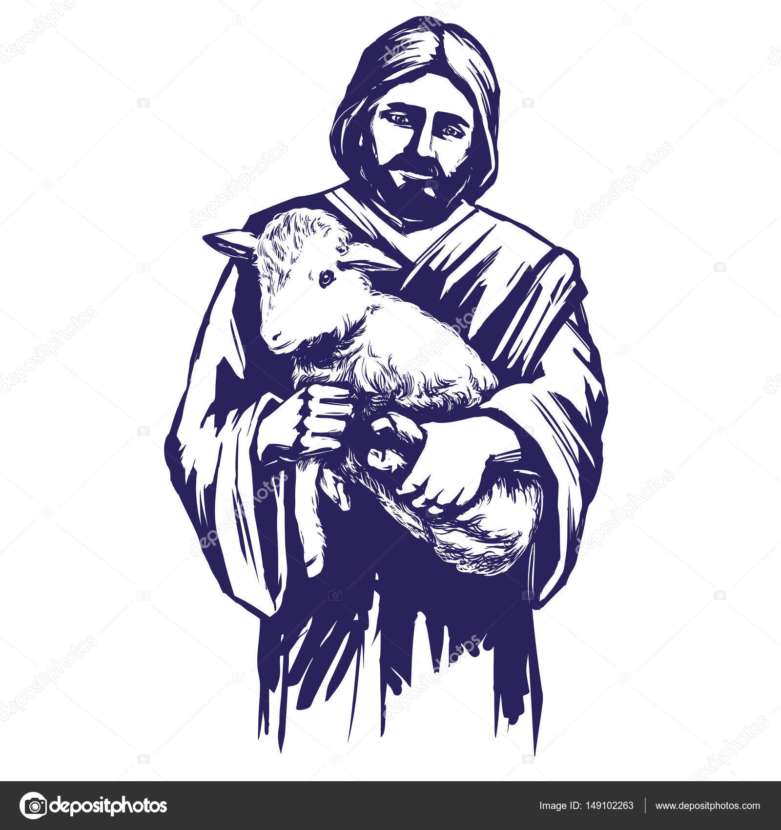 Download Jesus Christ, Son of God, holding a lamb in his hands ...