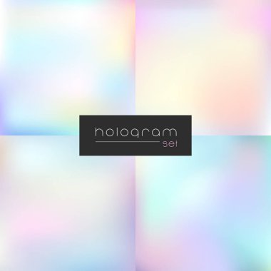 Hologram vektör ışık degrade set