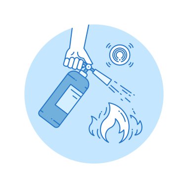 Yangın söndürme simgesi lineart tarzı