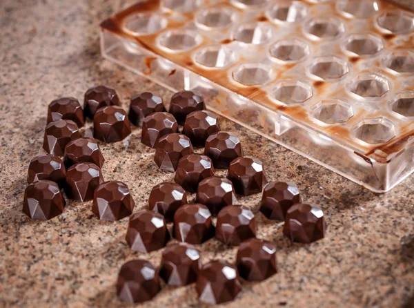 自制巧克力果仁糖 — 图库照片