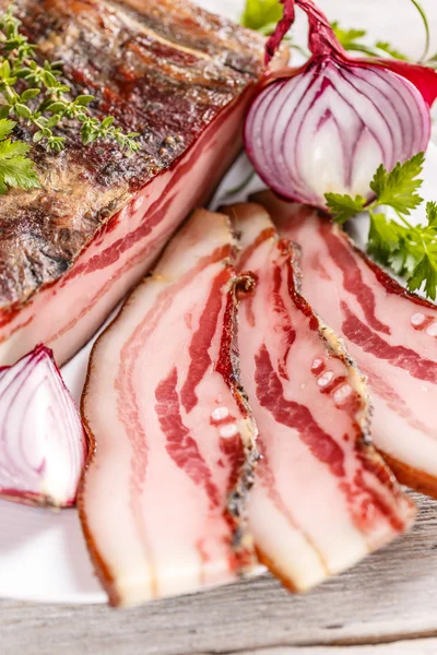 Uzená slanina tuk — Stock fotografie