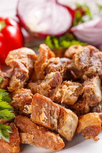 Salty pork greaves — Stock Photo, Image