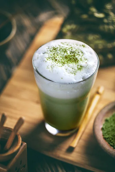 Matcha 녹차 라 떼 — 스톡 사진