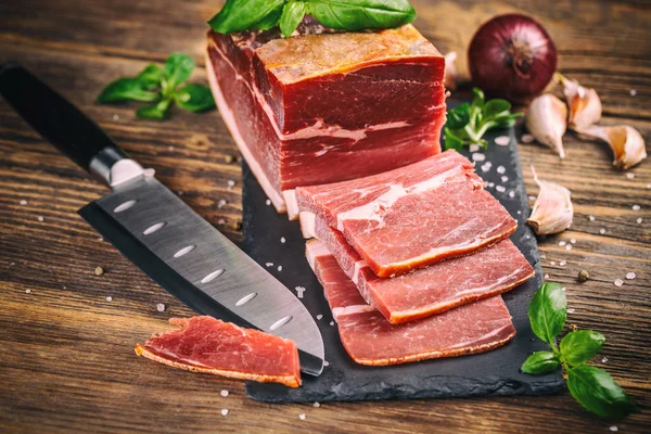 Slices of Prosciutto — Stock Photo, Image
