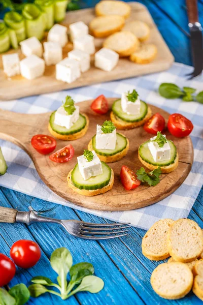 Sandwiches mit Feta-Käse — Stockfoto