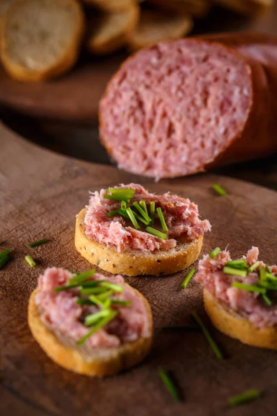 Bruschetta pástétom — Stock Fotó