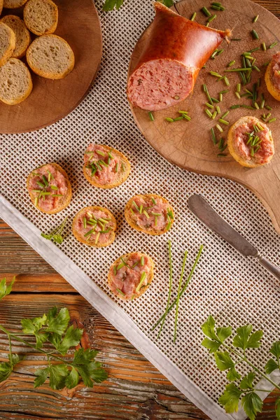 Pan y salchicha de té — Foto de Stock