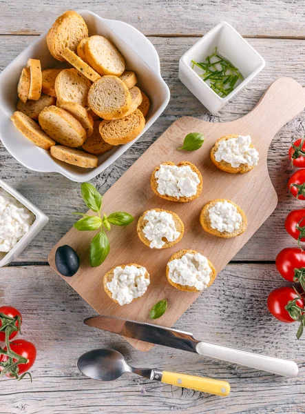 Fine toasted appetizers — Stock Photo, Image