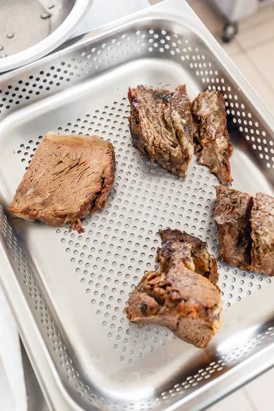 Beef meat on tray — Stock Photo, Image